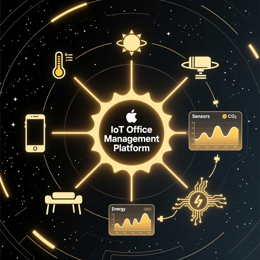 Современный офис: Типы пространств, умные технологии Технологии в действии — схема экосистемы