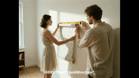 Наклейка обоев